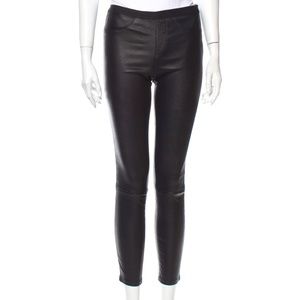 Helmut Lang Black Stretch Lambskin Leather Leggings / Skinny Pants